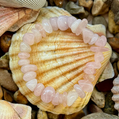 Rose Quartz Chunky Chip Bracelet