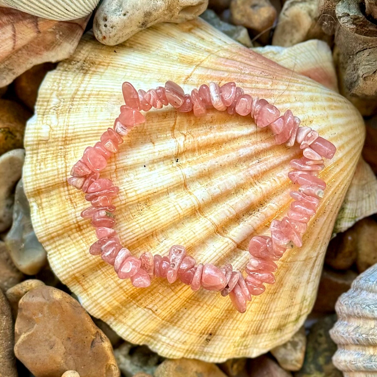 Rhodochrosite Chip Bracelet