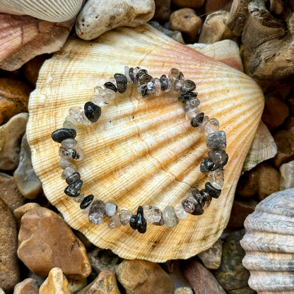 Tourmalinated Quartz Chip Bracelet